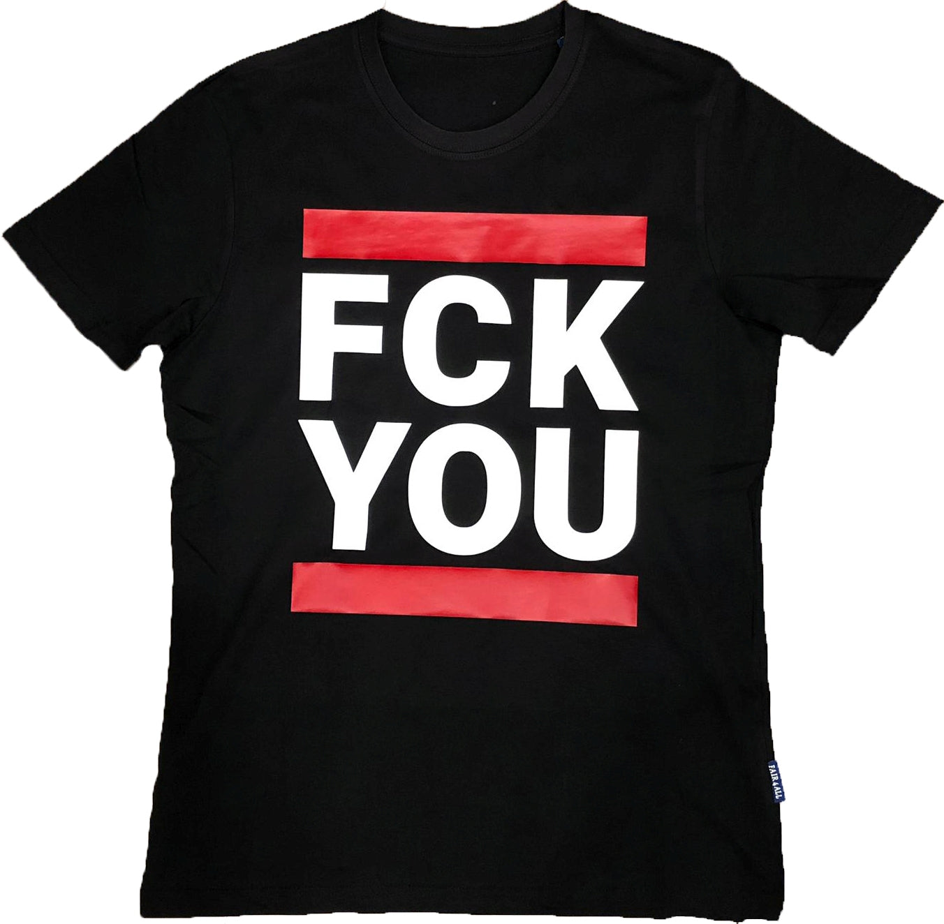 schwarzes fuck you fck you t-shirt von sk8erboy mit großem aufdruck auf der vorderseite